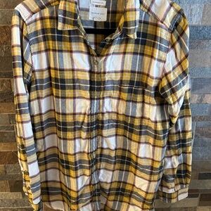 American Eagle Outfitters Yellow Plaid Shirt